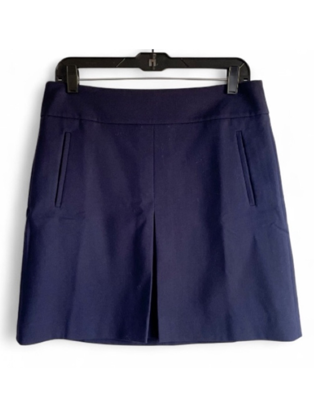 Loft Navy Blue Front Pleat Mini Skirt Size 8